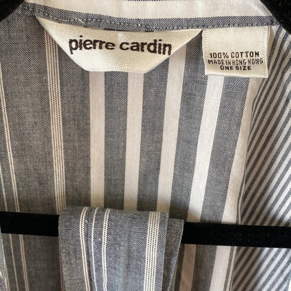 Vintage Pierre Cardin Unisex Robe One Size Kimono Robe Stripes 100% Cotton - Picture 2 of 6